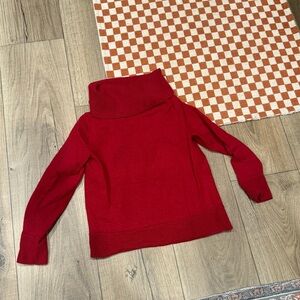 Talbots Red Sweater Knit Long Sleeve Pure Merino Wool Medium petite